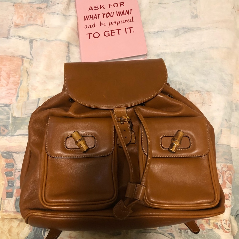 💯 Authentic Gucci bamboo backpack